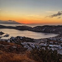 Buy canvas prints of Ios harbour sunset  by Christopher Murratt