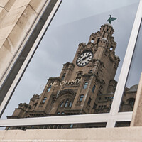 Buy canvas prints of Liverpool Liver Bird Reflected by Christopher Murratt