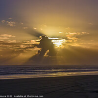 Buy canvas prints of Golden Glow Sunset on Baylys Beach by Errol D'Souza