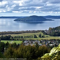 Buy canvas prints of Lake Rotorua Panorama by Errol D'Souza