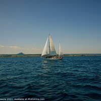 Buy canvas prints of  Tourist Sail Boat on Lake Taupo New Zealand by Errol D'Souza