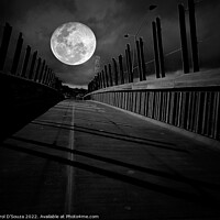 Buy canvas prints of Full Moon over Pedestrian Bridge by Errol D'Souza