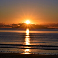 Buy canvas prints of Sunrise glow over Little Barrier Island by Errol D'Souza