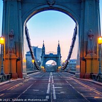 Buy canvas prints of Hammersmith Bridge Sunrise by James Brodnicki
