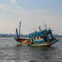Buy canvas prints of an old ship on the sea at the Gulf of Thailand	 by Wilfried Strang