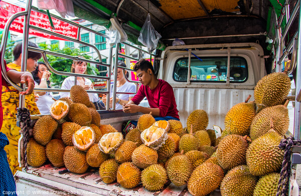 Durian for Sale in the Streets of Yangon Myanmar B Picture Board by Wilfried Strang