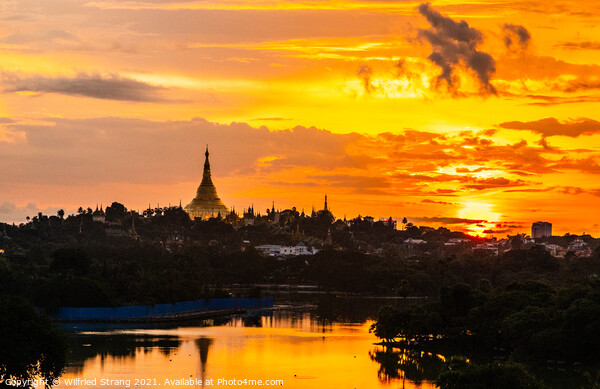 Shwedagon Pagoda in Yangon Myanmar Asia during the sunrise	 Picture Board by Wilfried Strang