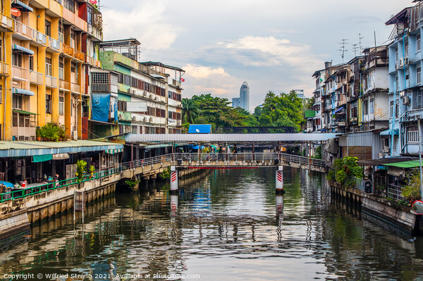 through the canal or klong of Bangkok Thailand Southeast Asia Picture Board by Wilfried Strang