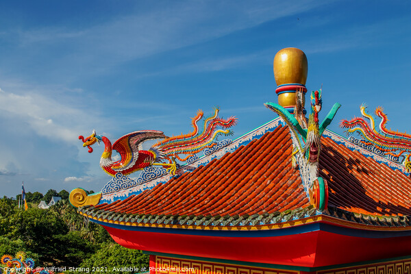Chinese dragon statue on a roof of a temple Picture Board by Wilfried Strang