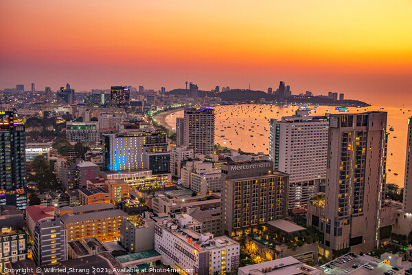 the cityscape of Pattaya Thailand Asia  in the evening	 Picture Board by Wilfried Strang