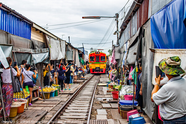 The Maeklong Railway Market near Bangkok in Thailand Asia Picture Board by Wilfried Strang