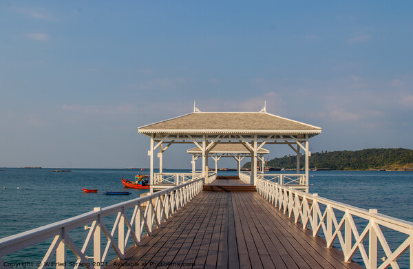 white bridge at the Thai Island  Koh Sichang Thailand Asia	 Picture Board by Wilfried Strang