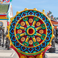 Buy canvas prints of the Buddhist Dharma wheel known as that Wheel of teaching by Wilfried Strang