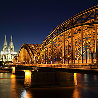 Buy canvas prints of Cologne Cathedral ,the Hohenzollern bridge and the Rhine River Germany by Wilfried Strang