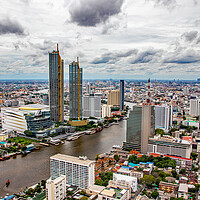 Buy canvas prints of Bangkok,view to the skyscraper, the Cityscape and the Chao Phraya River of Metropolis by Wilfried Strang