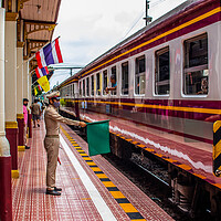 Buy canvas prints of the area of a train platform in Ayutthaya Thailand Southeast Asia by Wilfried Strang