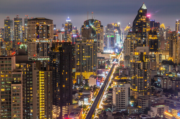 the cityscape of Bangkok Thailand Asia Picture Board by Wilfried Strang