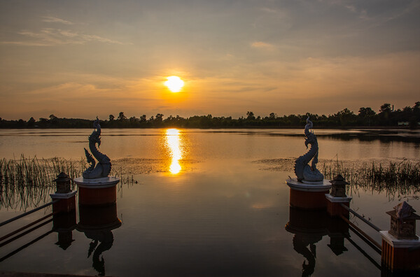 A beautiful lake in Ban Lalom District Sisaket Thailand somewhere in Isaan Picture Board by Wilfried Strang