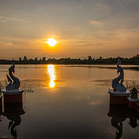 Buy canvas prints of A beautiful lake in Ban Lalom District Sisaket Thailand somewhere in Isaan by Wilfried Strang