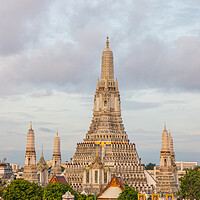Buy canvas prints of the first-class royal Thai Temple Wat Arun and the Chao Phraya River in Bangkok Thailand Southeast Asia by Wilfried Strang