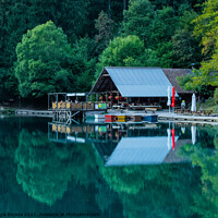 Buy canvas prints of Beautiful scenery, peaceful lake of Lake Fusine Ba by Maggie Bajada
