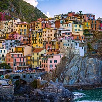 Buy canvas prints of Picturesque view of Manarola, Cinque Terre, Coastl by Maggie Bajada