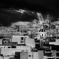 Buy canvas prints of Dramatic Architecture in Black and White City of t by Maggie Bajada