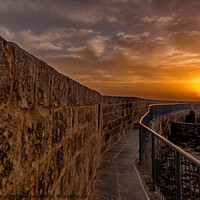 Buy canvas prints of View of Sunrise from Citadel, Gozo Malta by Maggie Bajada