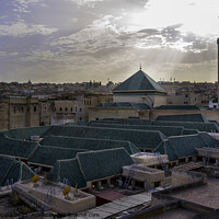 Buy canvas prints of Green roof tops of Morocco. by Maggie Bajada
