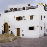 Buy canvas prints of White House Building with Steps in Rabat, Morocco. by Maggie Bajada