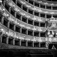 Buy canvas prints of Monochrome of Teatro di San Carlo, Naples, Italy. by Maggie Bajada