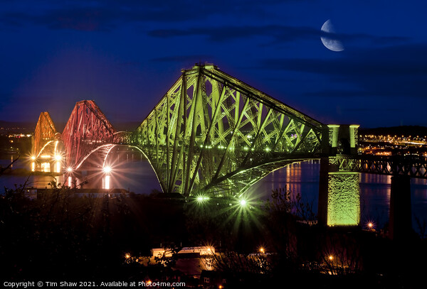 Forth Rail Bridge,iluminated, Picture Board by Tim Shaw
