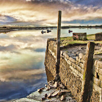 Buy canvas prints of Alloa Old Harbour wall by Tim Shaw