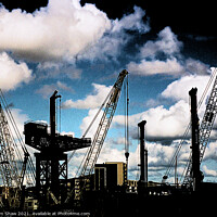 Buy canvas prints of Cranes on the Clyde by Tim Shaw