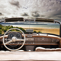 Buy canvas prints of Beach from open top car by Tim Shaw