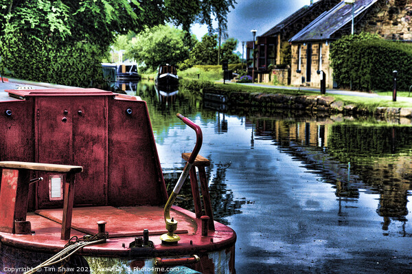 Red canal Barge Picture Board by Tim Shaw