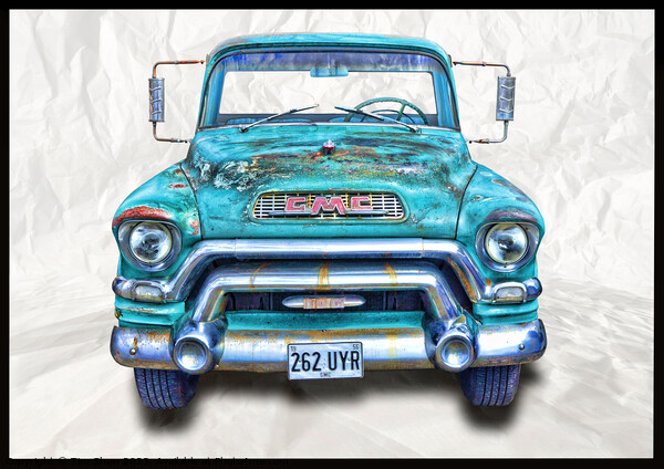 American pickup truck in Blue and rust Picture Board by Tim Shaw