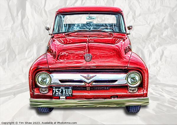 Old red American pickup truck Picture Board by Tim Shaw