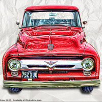 Buy canvas prints of Old red American pickup truck by Tim Shaw