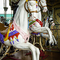 Buy canvas prints of Carousel Horse at Blackpool, UK by Ian Miller
