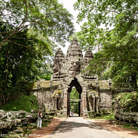 Buy canvas prints of Souh Gate, Angkor Thom, Cambodia by Ian Miller