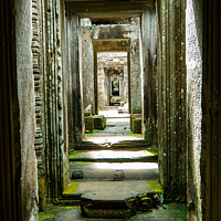 Buy canvas prints of Hallway at Angkor Wat, Cambodia by Ian Miller