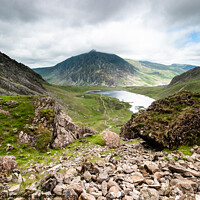 Buy canvas prints of Llyn Idwal and Tryfan by Ian Miller