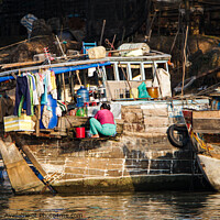 Buy canvas prints of Houseboat,Vietnam by Ian Miller