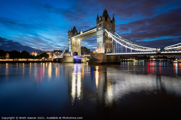 Tower Bridge Blue Hour Picture Board by Brett Gasser