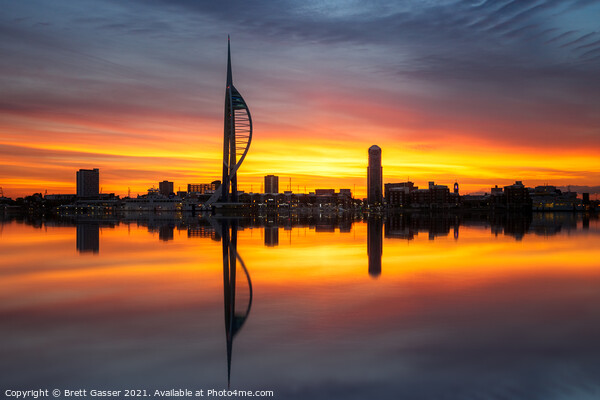 Portsmouth Spinnaker Tower Sunrise Picture Board by Brett Gasser