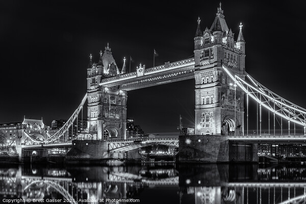 Tower Bridge Night Picture Board by Brett Gasser
