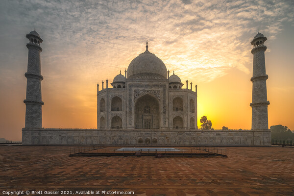 Taj Mahal Sunrise Picture Board by Brett Gasser