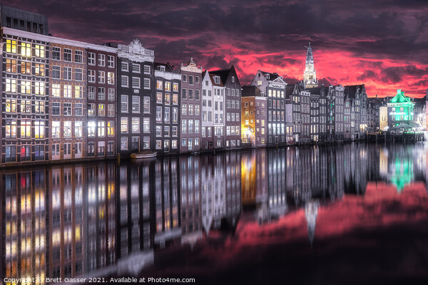 Amsterdam Canal Sunset Picture Board by Brett Gasser