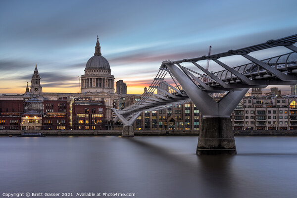 Millennium Bridge Sunset Picture Board by Brett Gasser